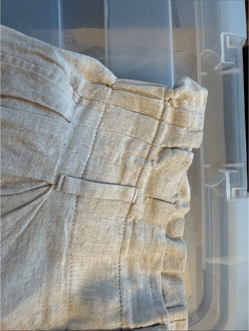 Banana Republic Wide Leg Linen-Blend Pants in Light Beige